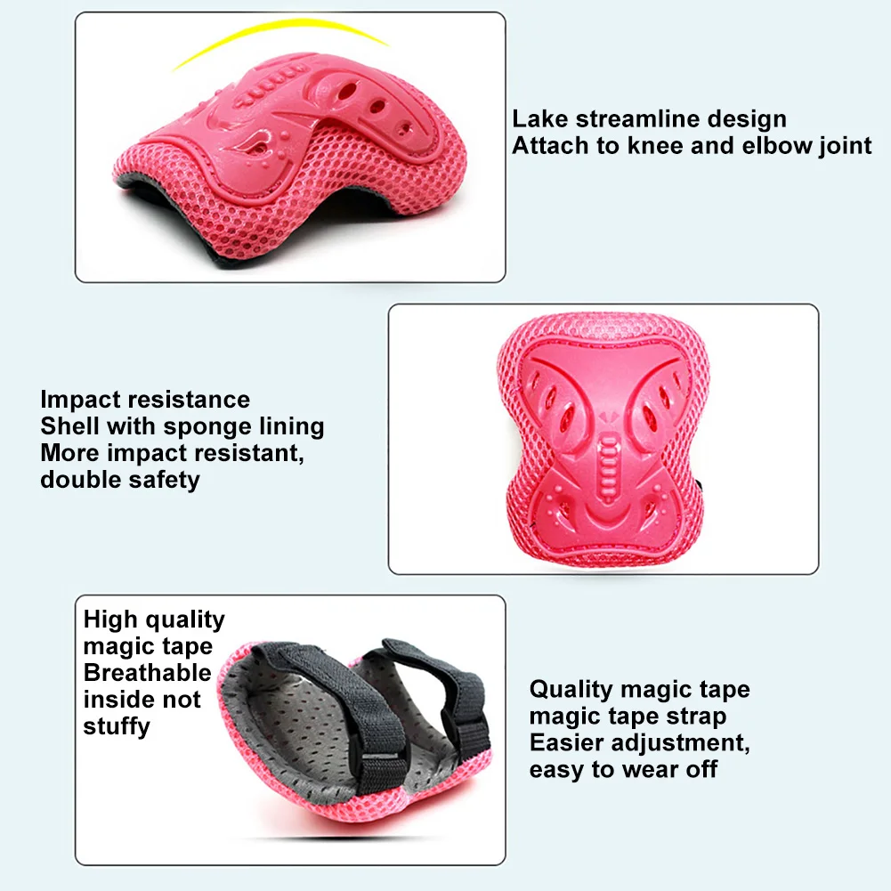 6 шт. детский наколенник для катания на роликах|Лыжные нагрудники| |