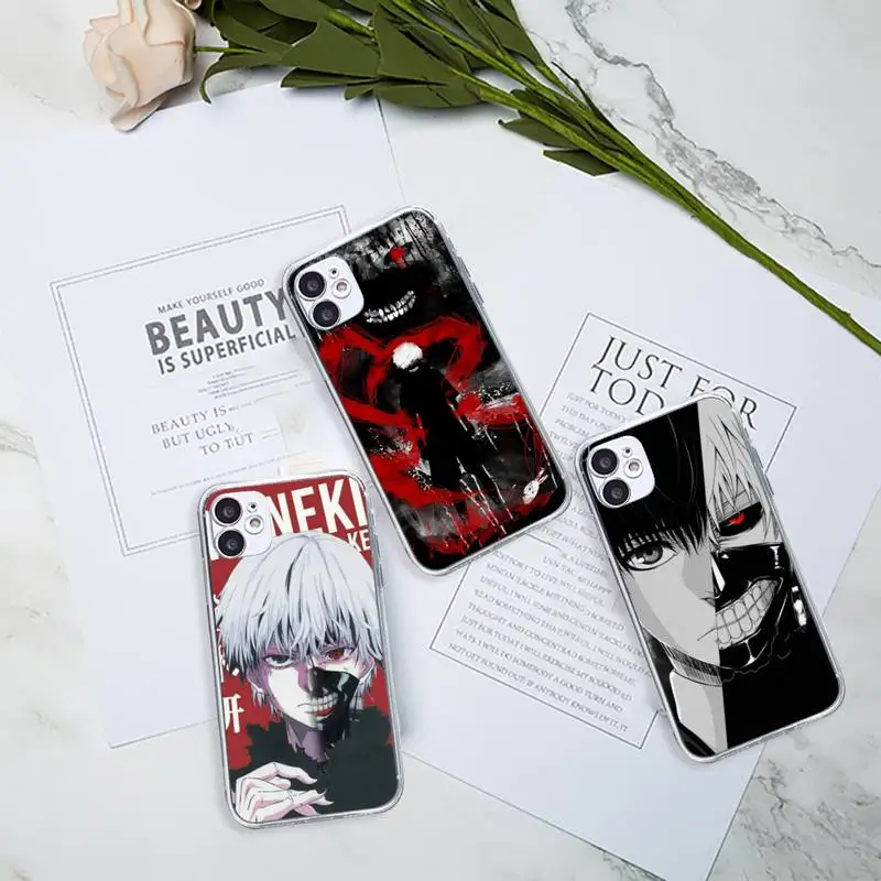 

Tokyo Ghouls Ghoul Anime Phone Case Transparent soft For iphone 12 11 13 7 8 6 s plus x xs xr pro max mini