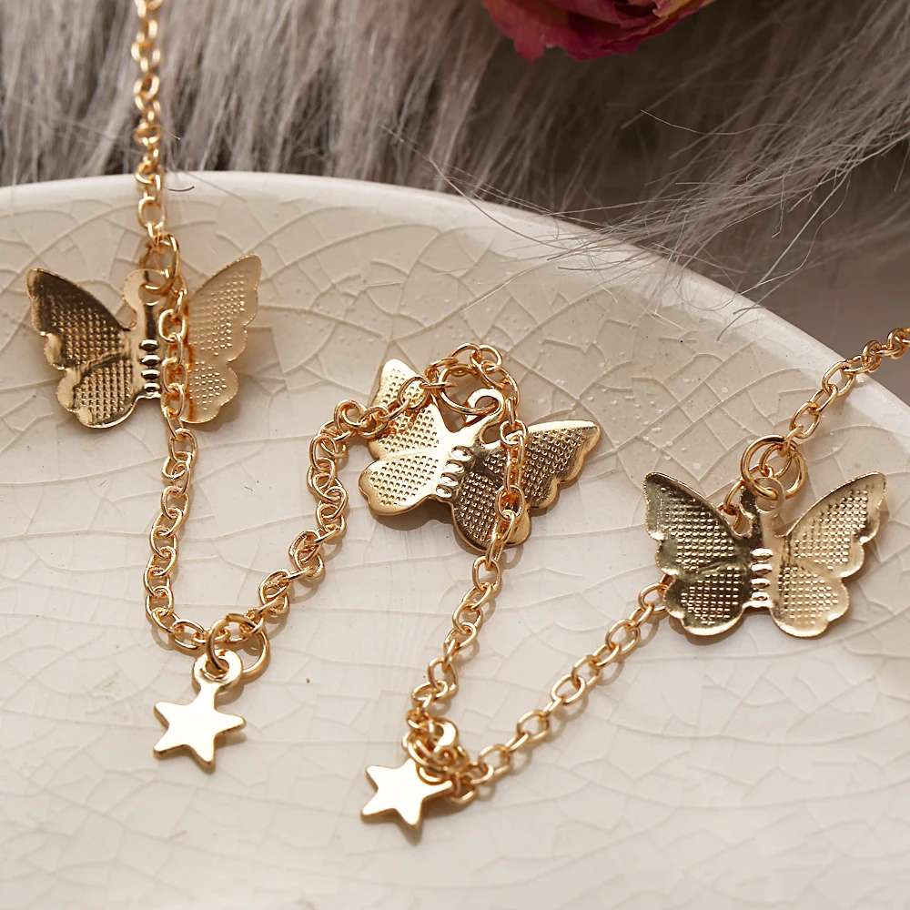 

Femme Gold Butterfly Necklaces For Women Bohemian Star Chokers Necklace 2020 Bijoux Collar Fashion Jewelry Party Gift