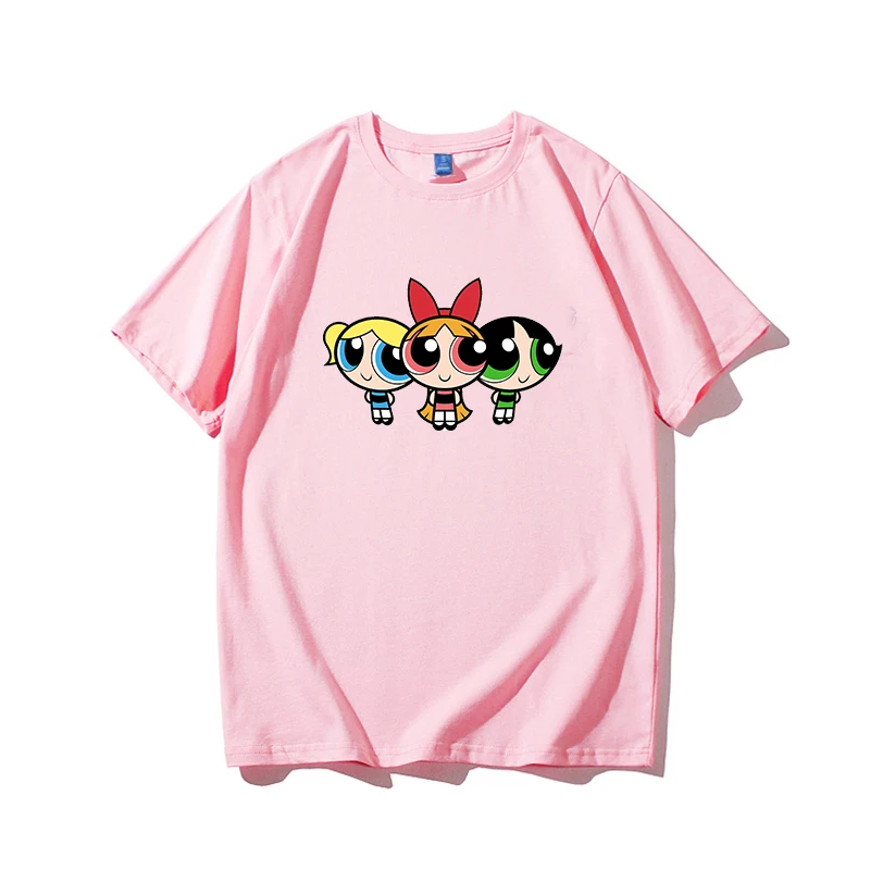 Розовый Высококачественная Хлопковая женская футболка kawaii, мультяшная футболка, женские футболки, Винтажная футболка, женская одежда kpop, Винтажная Футболка с принтом - Цвет: Розовый
