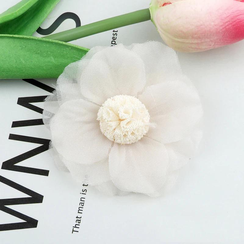 31 5PCS /33 Colors Mini Chiffon Fabric Flower For Wedding Invitation Artificial Flowers For Dress Decoration - Цвет: 31