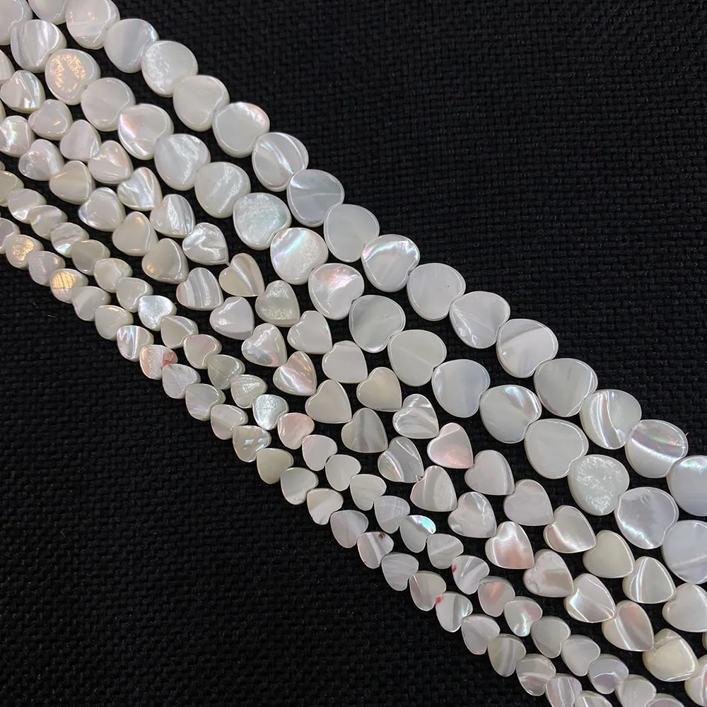 

Natural Shell Beaded Heart-shaped White Light Yellow Vertical Hole Beads Handmade Jewelry Bracelet Designer Charm Accessories