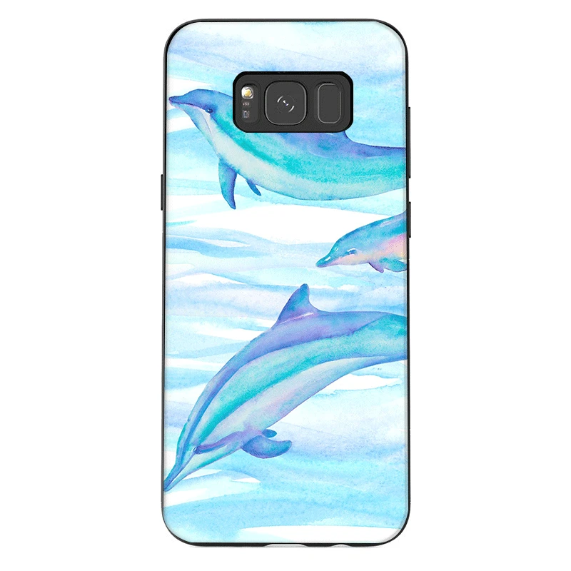 Чехол для телефона samsung J6 A70 A60 A50 A40 A20 A30 A10 A7 A6 A5 A3 A8 A9 крышка морские животные