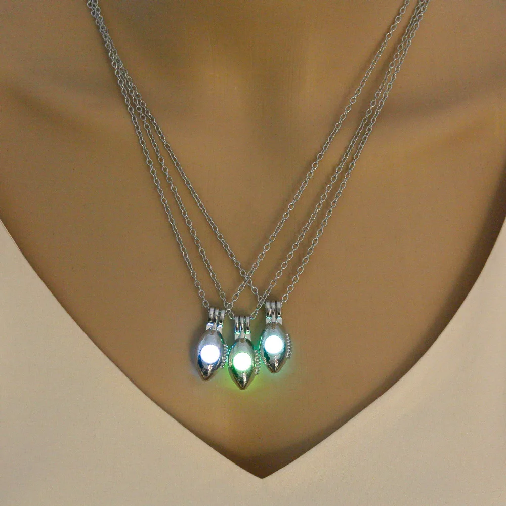 Ювелирные изделия в стиле панк серебряного цвета светящиеся темноте подвеска