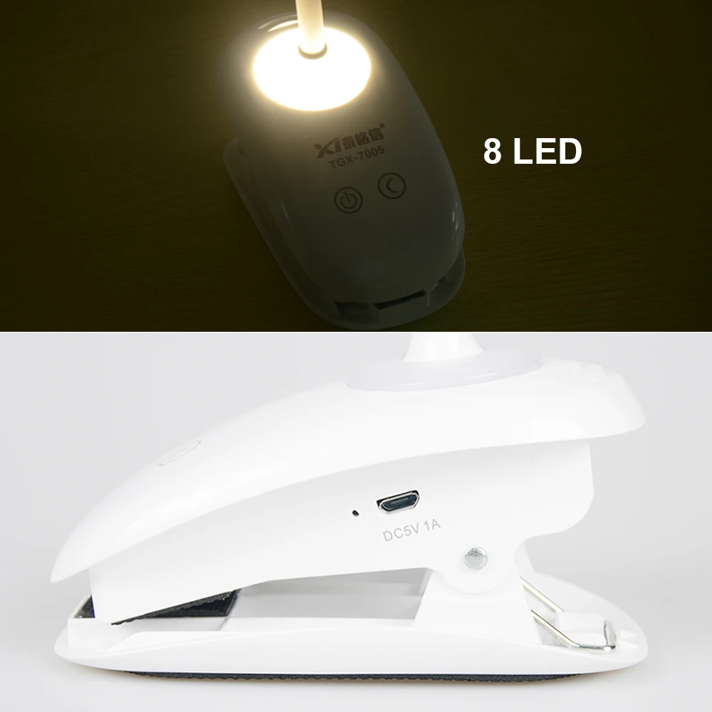 Светодиодная настольная лампа Flexo с клипсой для любого места абажур сенсорным