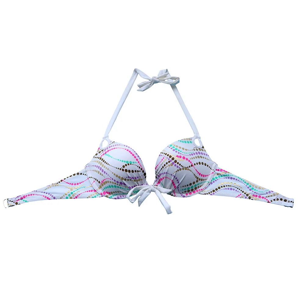 

Whiet Printing Flowrer Point Bikini TOPS for Women Swimwear Bathing suits Sexy Swimming Brazilian Swimsuit Bikini top Underwire
