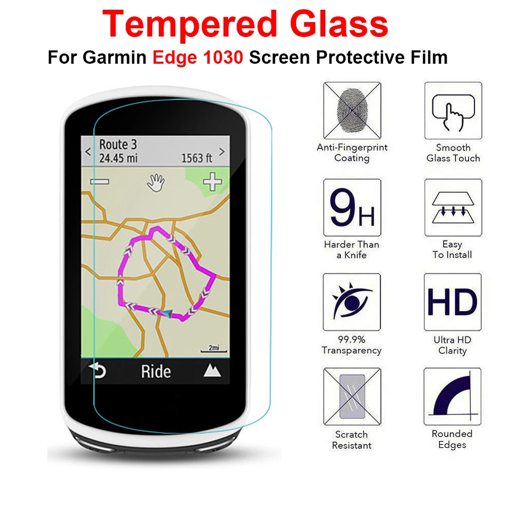 

2Pcs 0.3mm 9H 2.5D Premium Tempered Glass Screen Protector for Garmin Edge 1030 Protective Film Explosion-Proof Scratch-Proof
