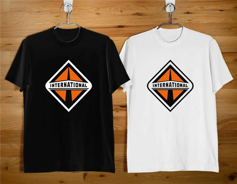 Новые международные грузовики логотип водителя грузовика черный и B Футболка США