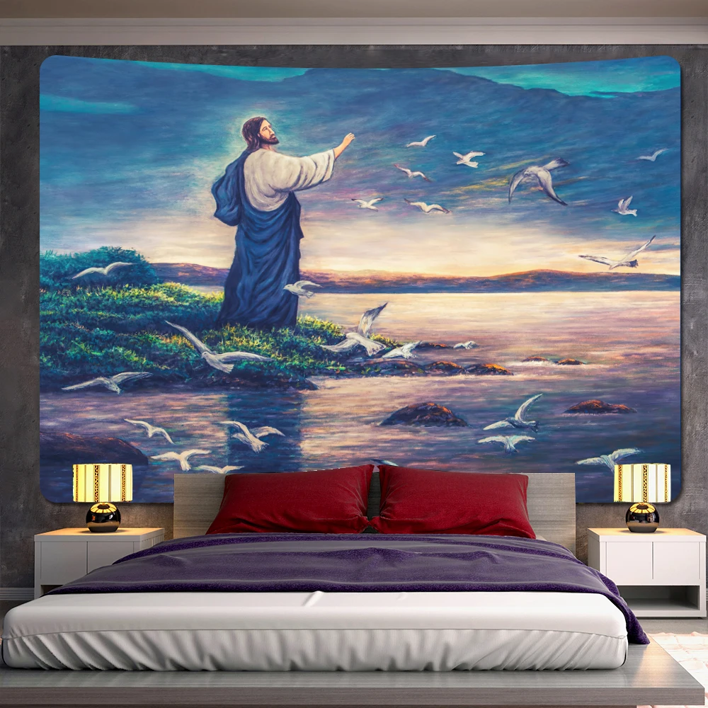 Гобелен Иисус гобелен для домашнего декора спальные простыни hipphippie богемный