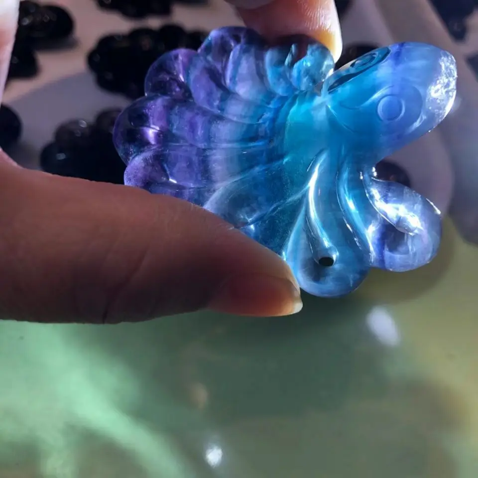 

Natural Fluorite Crystal octopus Lovely Polished Colorful Crystal Quartz Mineral Healing Home Decoration