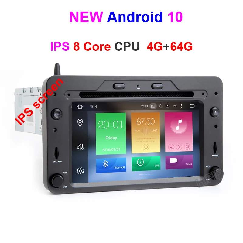Octa Core 4G 64G 2 din Android 10 gps навигация Авторадио для Alfa Romeo 159 автомобиль Brera spider Sportwagon 2006 автомобильный dvd-плеер головное устройство Wifi Аудио - Цвет: Octa Core 4G 64G