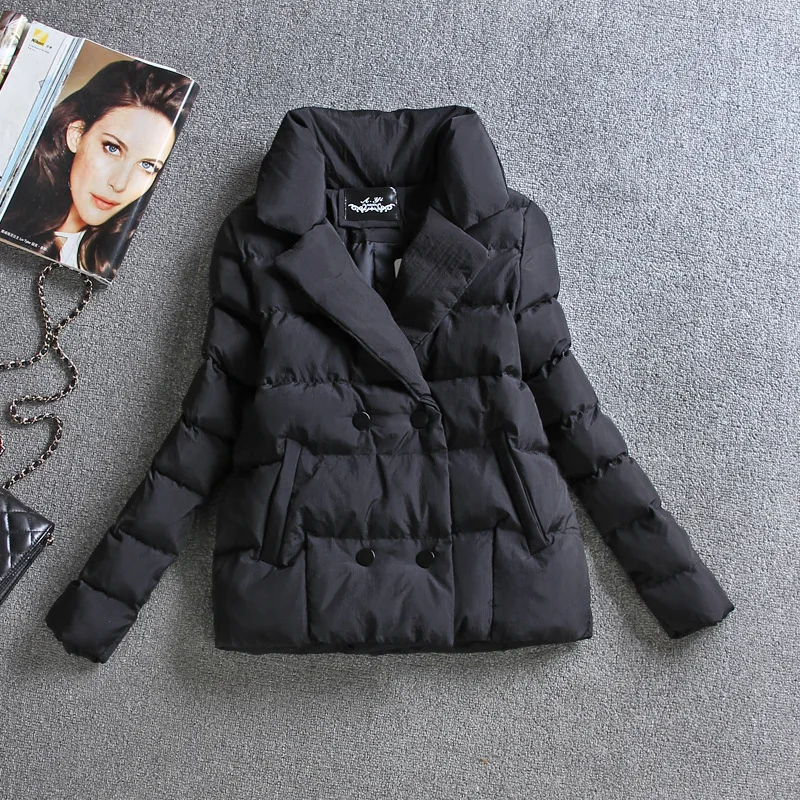 

2020 Winter Women Jacket Coat Cotton Clothing Short New Slim Ladies Warm Parka Black Sutdent Clothes WY252