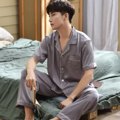 Роскошный Пижамный костюм атласные шелковые пижамные комплекты одежда для сна