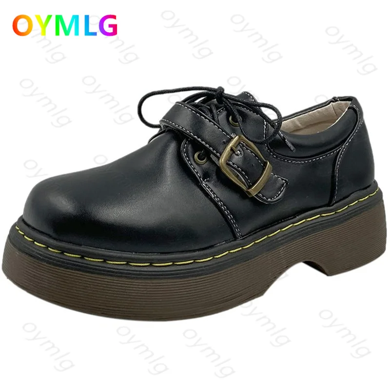 

Thick-heeled small leather shoes women's fall 2021 new college style jk uniform women's shoes buckle retro student shoes