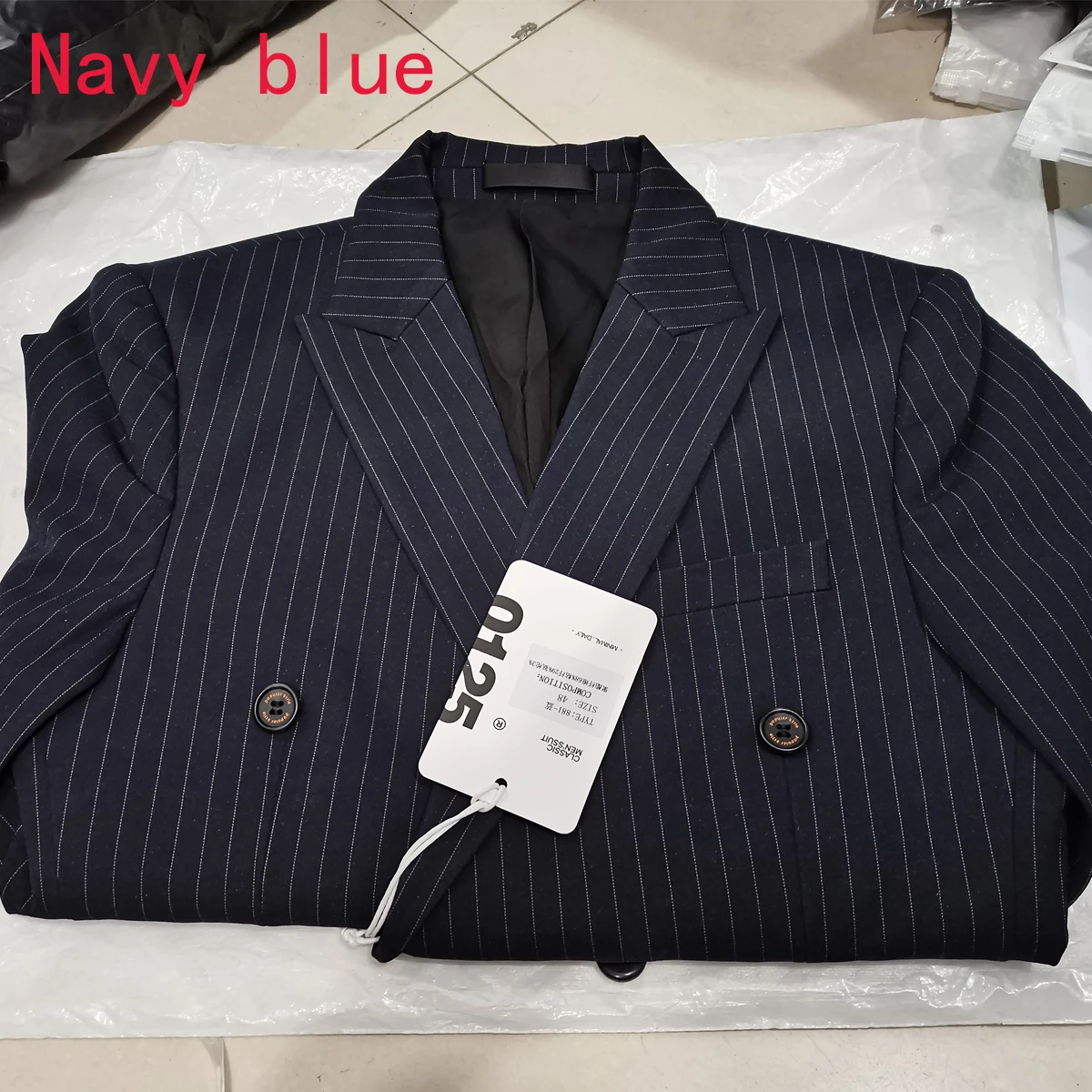 (Пиджак + жилет брюки) модный бутик полосатый официальный мужской повседневный деловой двубортный