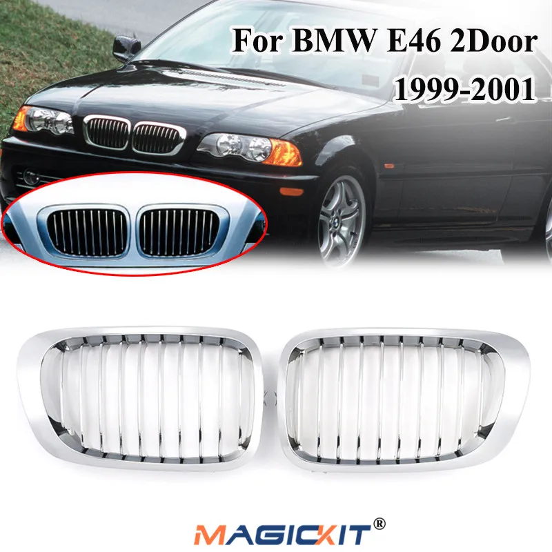 MagicKit хромированная автомобильная гоночная решетка для BMW 3 Series E46 Compact 325Ci 330Ci 328i 1999
