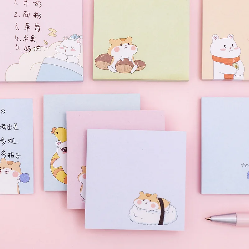 

80Page Student Sticky Notes N Times Stickers Portable and Hamster Message Notebook Office Accessories Memo Pad School Supplies