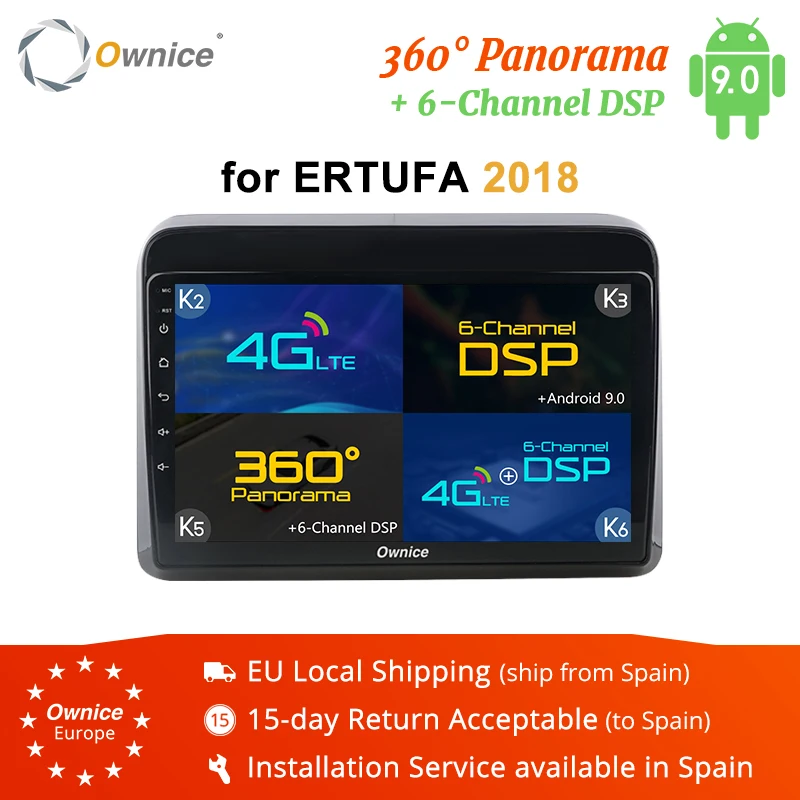 Автомагнитола Ownice с восьмиядерным процессором Android 9 0 GPS 2018 k3 k5 k6 DSP 4G LTE