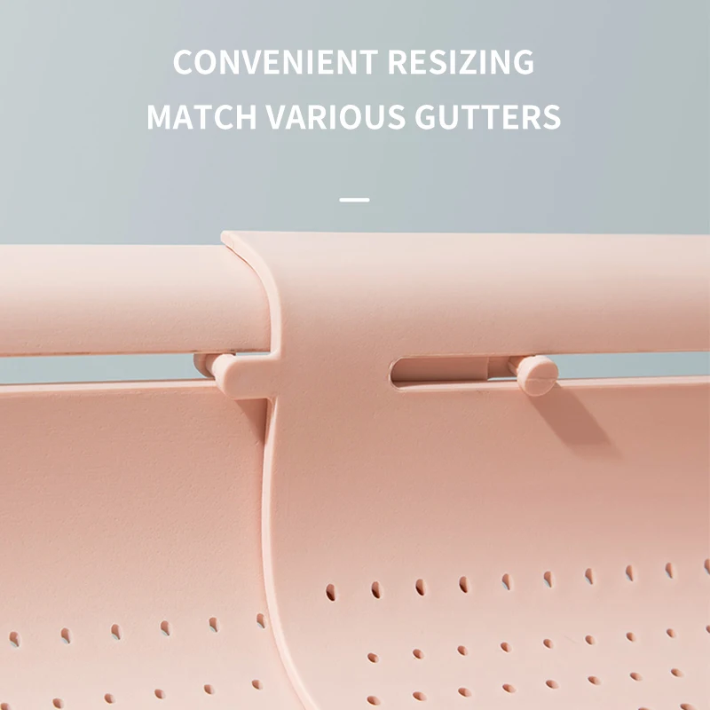 

Telescopic Sink Drain Rack Plastic Drain Basket Fruit Vegetable Storage Basket Home Kitchen Dish Rack Household Drain Organizer