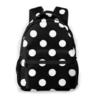 Черно-белые школьные рюкзаки в горошек для студентов, женские повседневные Рюкзаки