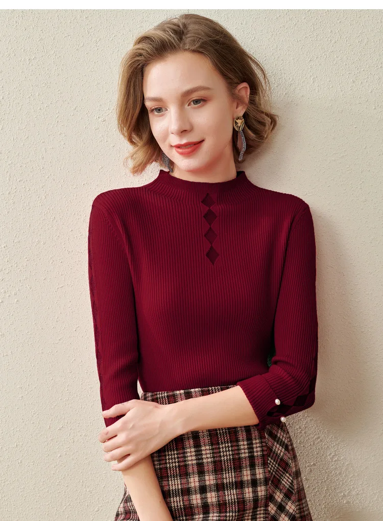 

Autumn Winter Women Knitted Turtleneck Cashmere Sweater 2020 Casual Basic Pullover Jumper Long Sleeve Slim Tops B196