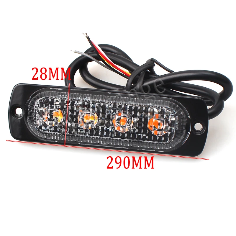 1Piece12V-24V 4 Led Police Flashing Warning Light Emergency Vehicle Red Blue Amber Strobe Lights Car Beacon Traffic light | Автомобили и
