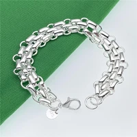 925 sterling silver bracelet circle trinket for women party wedding and engagement jewelry