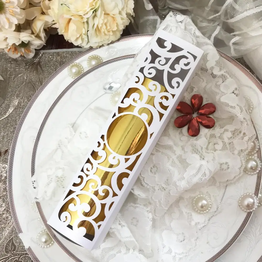 Прямоугольная сахарная коробка для свадебных приглашений 50 шт.|Подарочные сумки