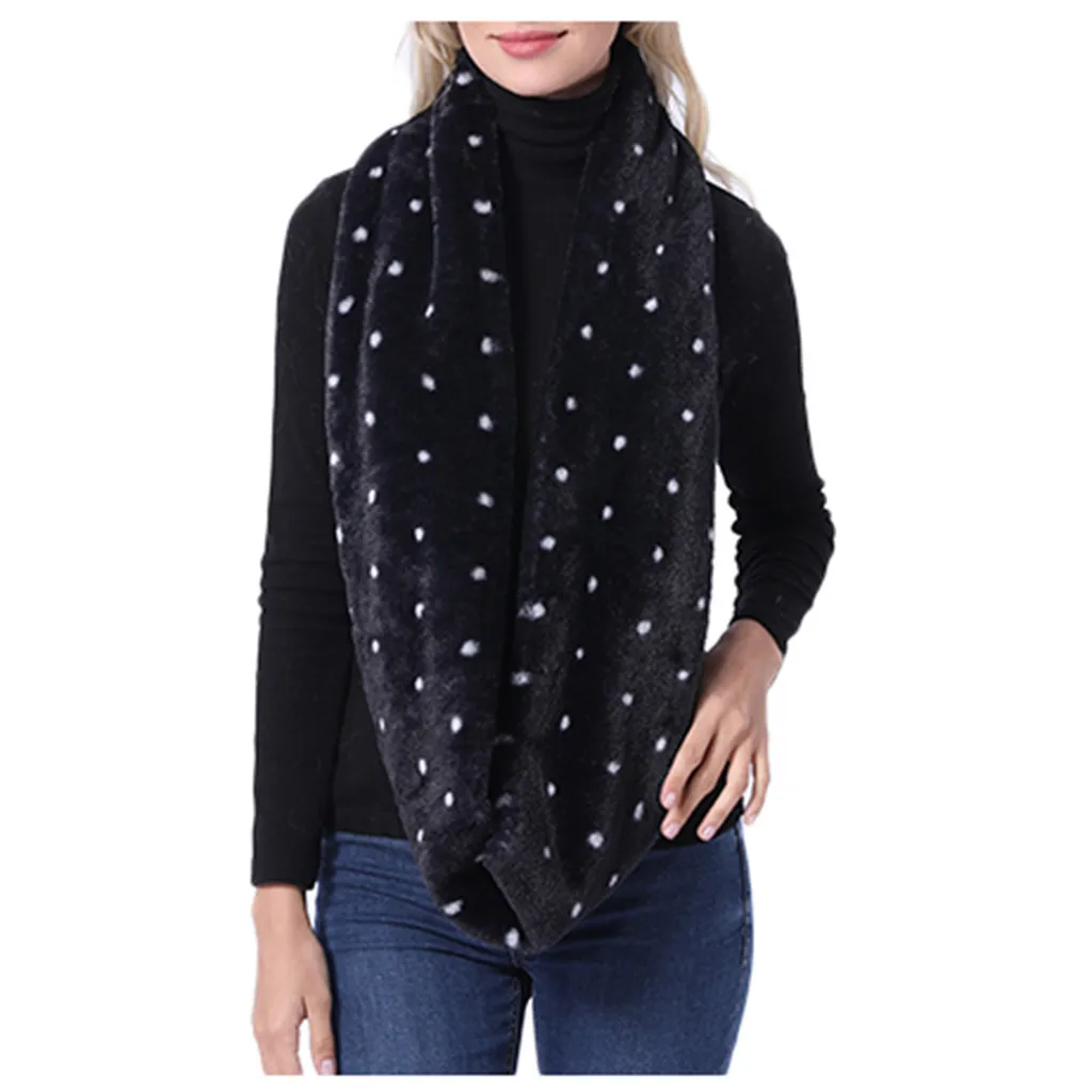 Женский Теплый Флисовый Шарф SAGACE зимний теплый шарф в горошек плюшевый верхняя