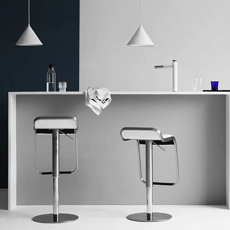 Барные стулья из нержавеющей стали современная мебель круглый вращающийся