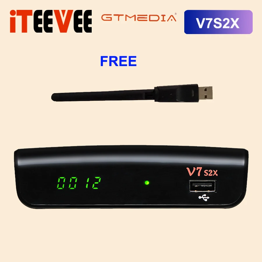 Новое поступление GTMEDIA V7S2X DVB S2 спутниковый ресивер с USB WIFI обновление от gtmedia v7s hd