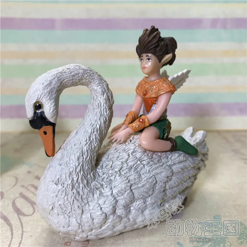 

pvc figure model toy out of print fairy riding goose
