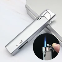 slender mini torch turbo lighter metal butane cigar lighter gas cigarette 1300 c windproof lighter smoking accessories