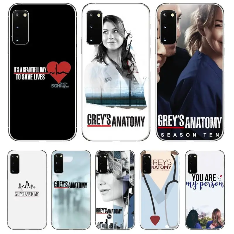 

Greys Anatomy Nurse Doctor Phone Case For Samsung Galaxy S8 S9 S10 Plus S10E S20FE A71 A51 A21S Clear Silicone Transparent Cover