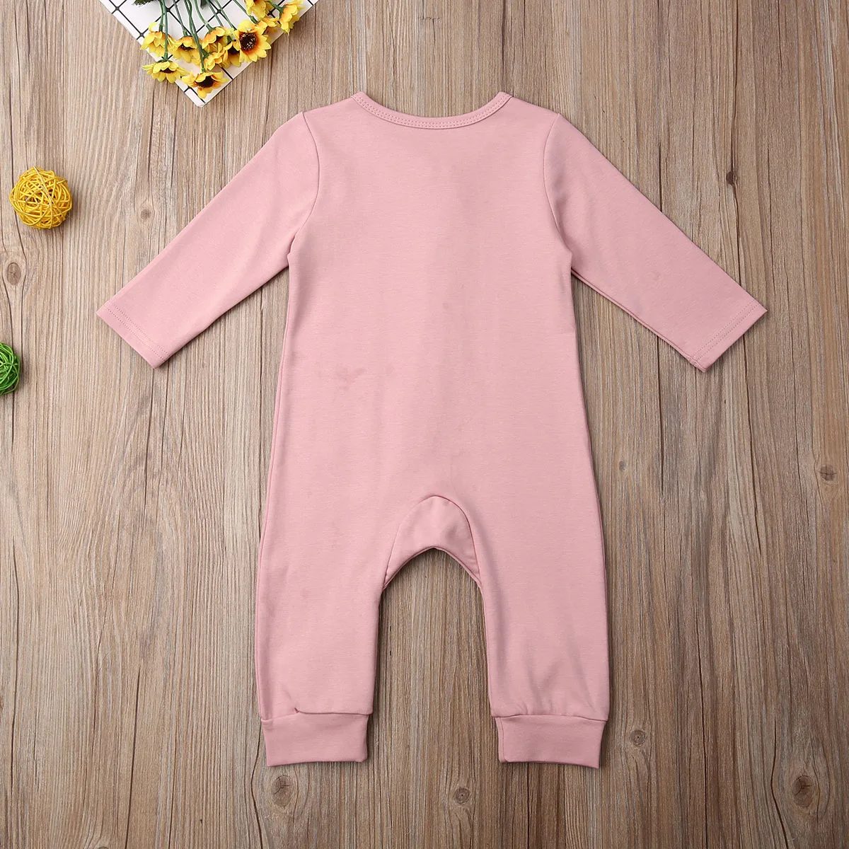 

Pudcoco Newborn Baby Girl Boy Clothes Autumn Long Sleeve Solid Romper Jumpsuit Cotton Kids Outfits Clothes One Pieces 0-24M