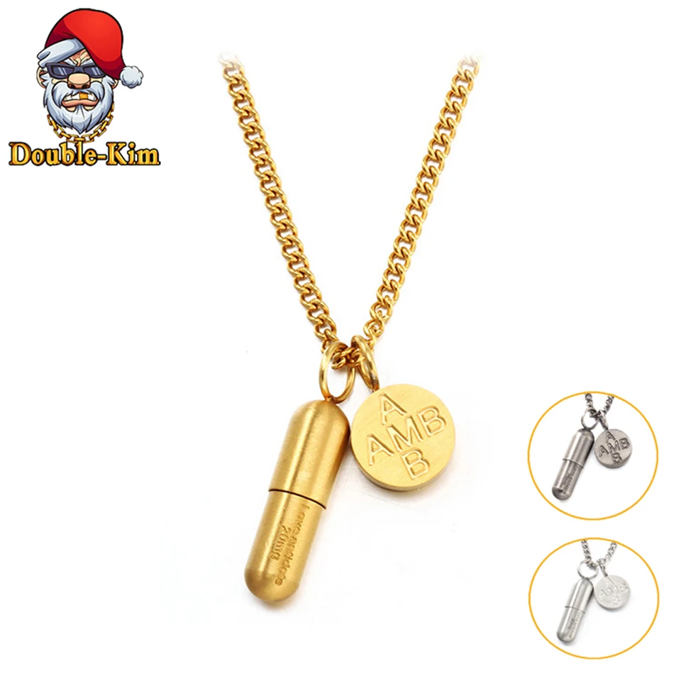 Таблетки Кулон капсула ожерелье для мужчин хип хоп Уличный рэп культуры