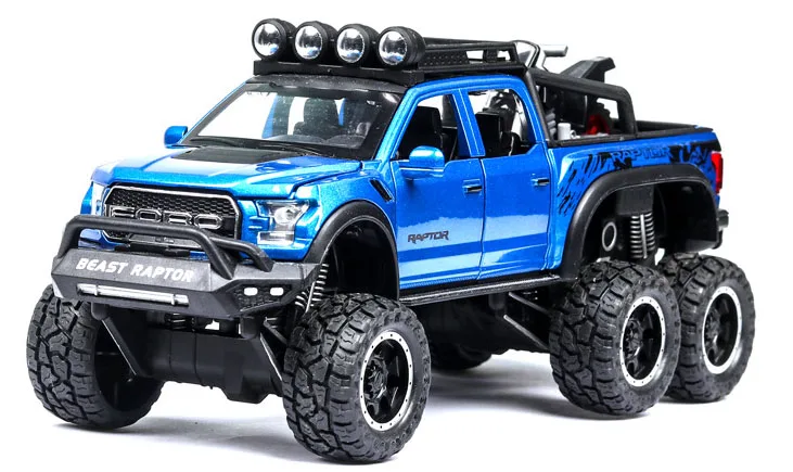 Blue 1:32 игрушечный автомобиль G63 F150 джип Металлический Игрушечный Автомобиль литые под давлением игрушечные транспортные средства модель автомобиля со звуком автомобильный светильник игрушки для детей Подарки - Цвет: Blue