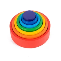 baby building blocks rainbow wooden toys for kids creative rainbow stacker montessori educational toy for children gift
