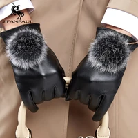 jifanpaul genuine sheepskin leather women gloves high quality full finger touch screen autumn winter warm gloves free shipping