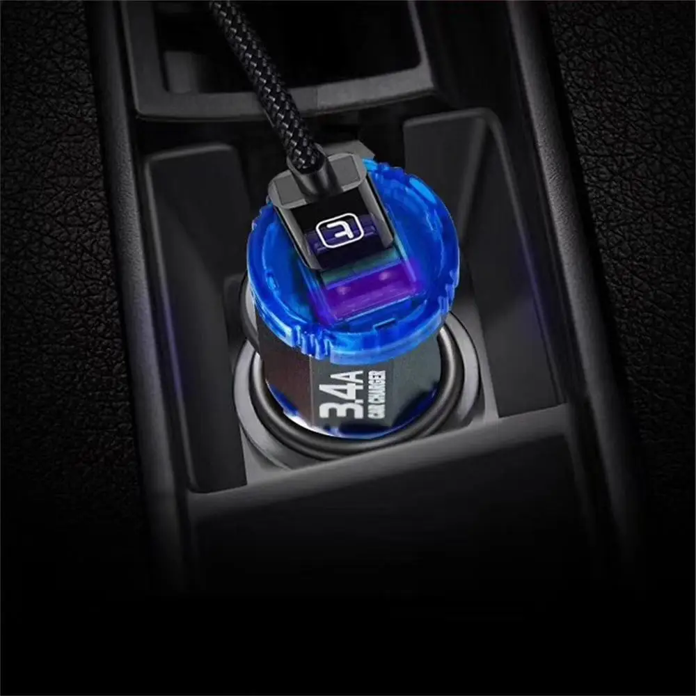 Mini Dual USB 12 В Автомобильное зарядное устройство с двумя портами 3 4 А быстрая