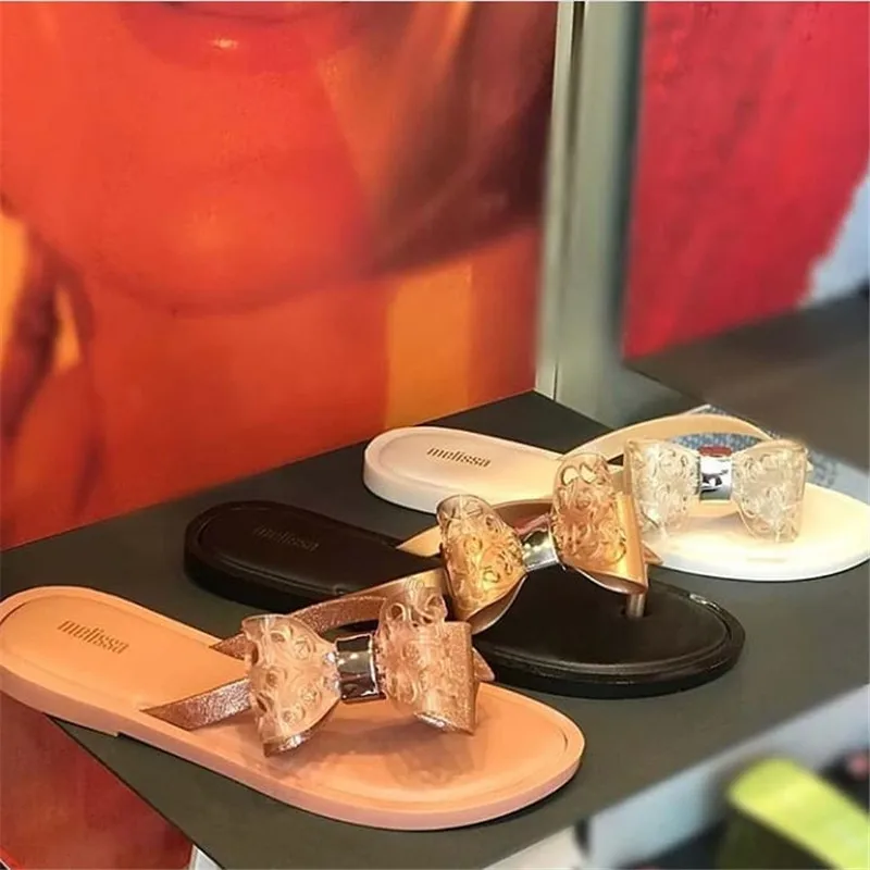 

Новинка 2021, женская обувь на плоской подошве, туфли с бантом желе, праздничная пляжная обувь