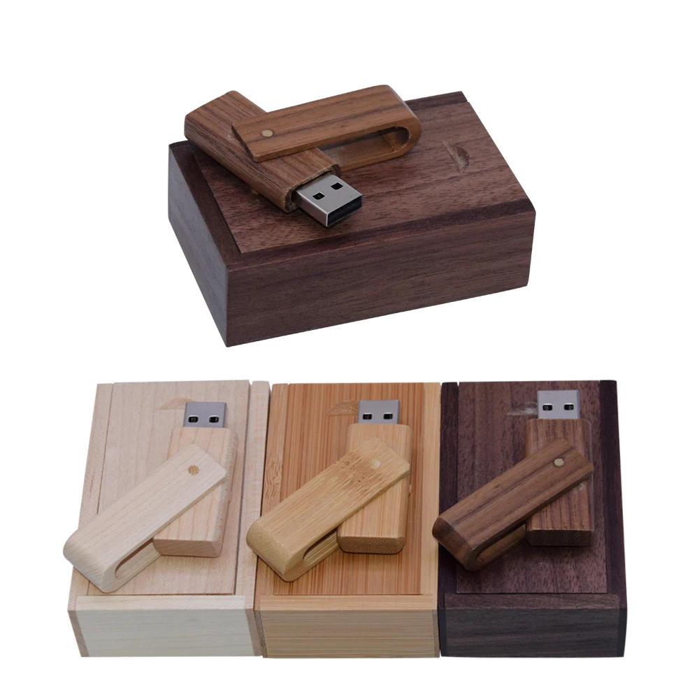 

Walnut wooden spin + box USB 2.0 pendrive Waterproo High speed Real capacity4GB 8GB 16GB 32GB 64GB 128GB usb flash drive