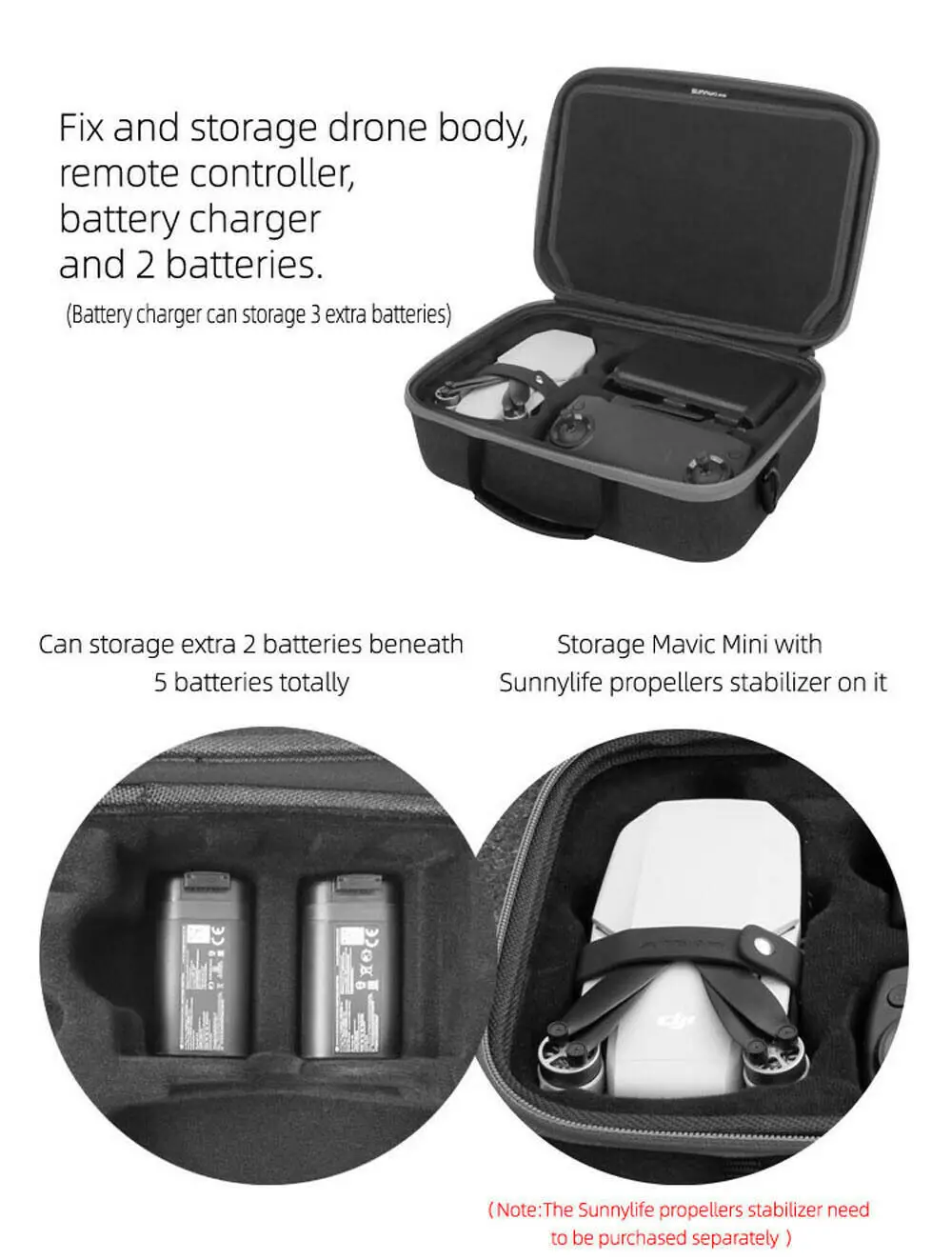 

Portable Handheld Shoulder Bag Storage Carrying For DJI Mavic Mini Drone Accessories