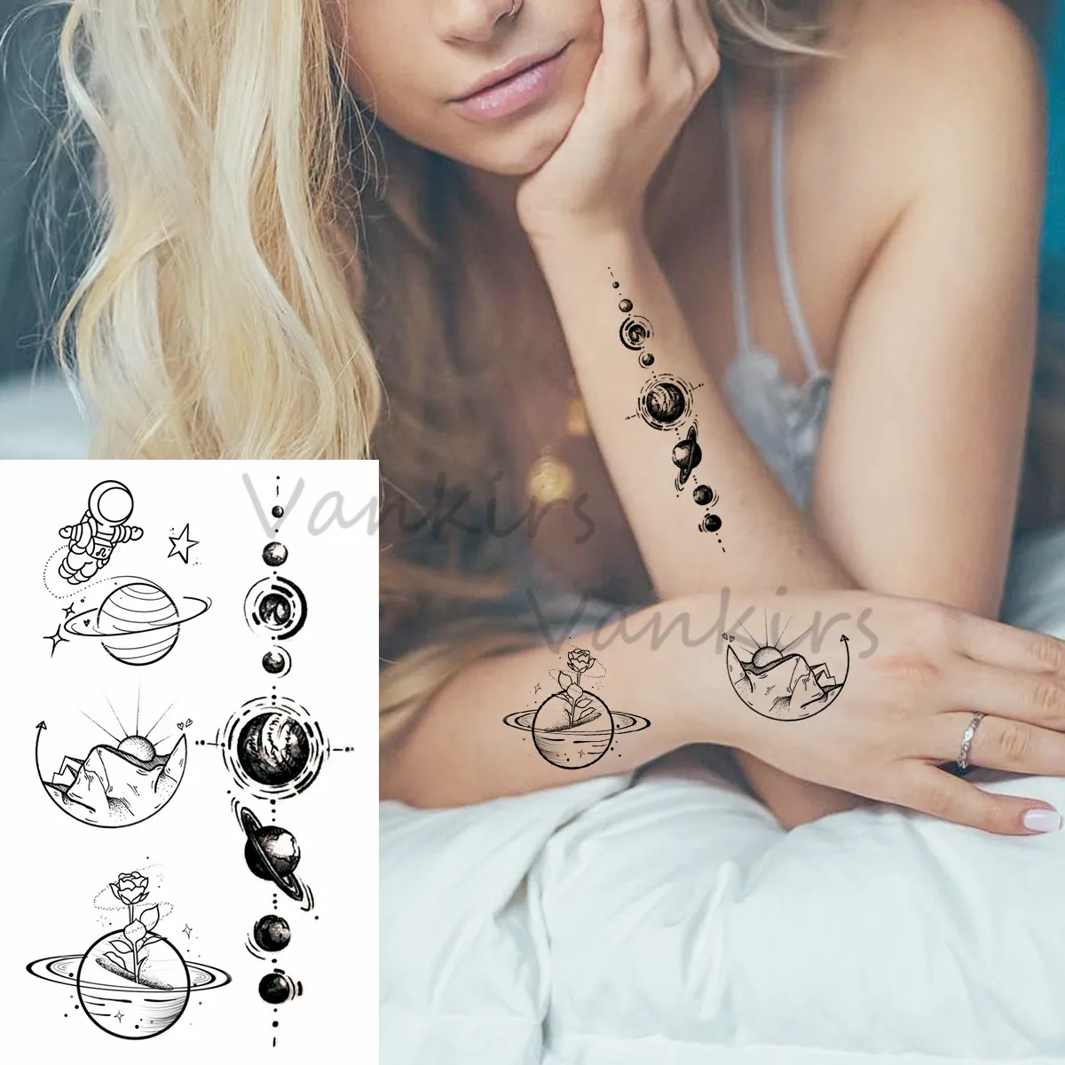 Временные татуировки для женщин и детей Мультяшные песочные часы с маленьким