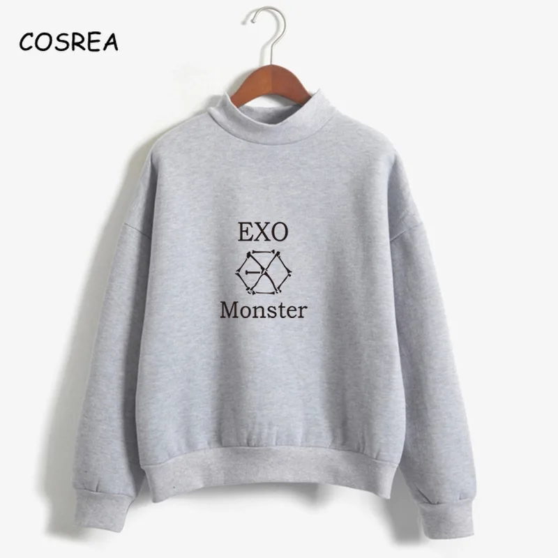 Kpop одежда экзотическая толстовка женская одежда EXO Harajuku повседневные толстовки с буквенным принтом пуловер толстовка с капюшоном