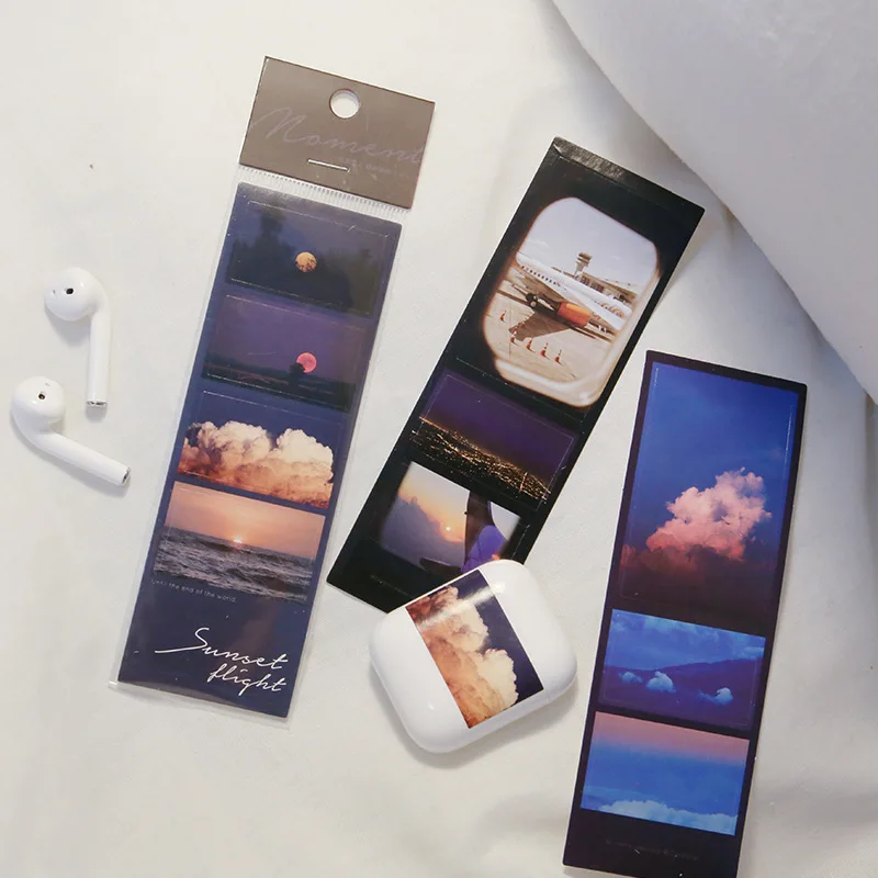 3 листа Ins простые Стикеры рамка серия пленка пейзаж пуля журнал наклейки