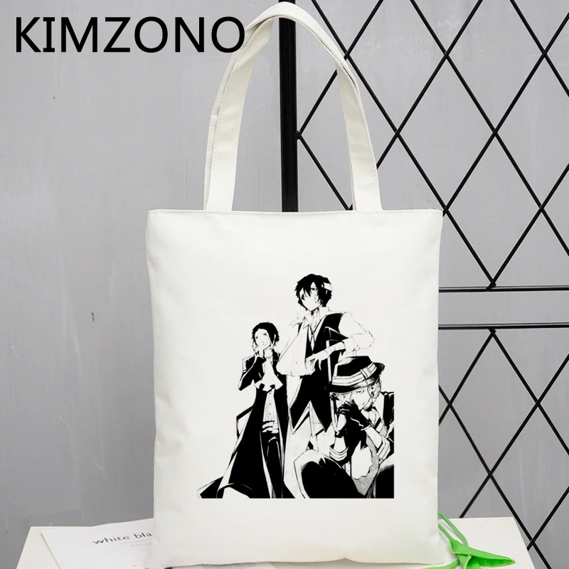 

Bungou Stray Dogs shopping bag tote canvas jute bag grocery shopper bolsa bag ecobag foldable cloth jute grab