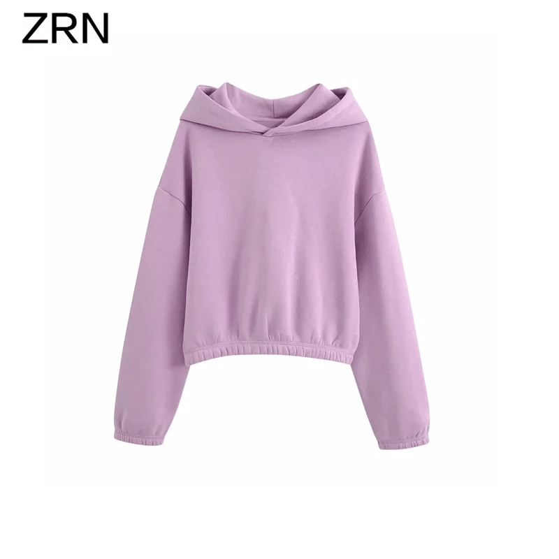 Женские повседневные толстовки ZRN 2020 свободный однотонный пуловер в уличном