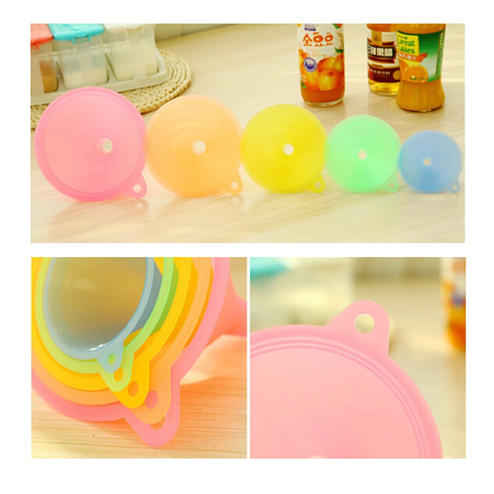 Pinkycolor Translucent 5pcs/set Kitchen Mini Funnel Food-grade Material Bar Wine Flask Funnels | Дом и сад