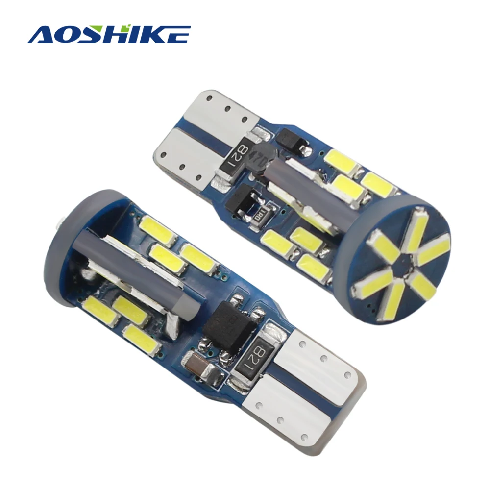 AOSHIKE 2 шт 12В 24В авто светодиодный T10 Canbus W5W 30 SMD 4014 COB бесполярности интерьер